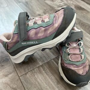 Girls size 13 Merrell trail shoes. Used but still lots of life left in them!
